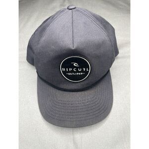 Rip Curl EST. 1969 Black Snapback Surf Cap - Classic Rope Hat - Adjustable